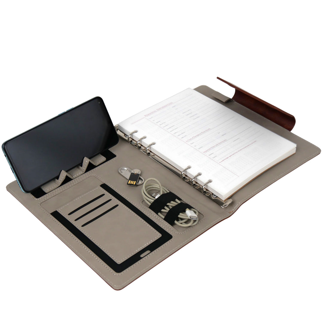 Premium Smart Powerbank Diary with 16GB Pendrive, Mobile Stand | All-in-One Corporate Gift Organizer