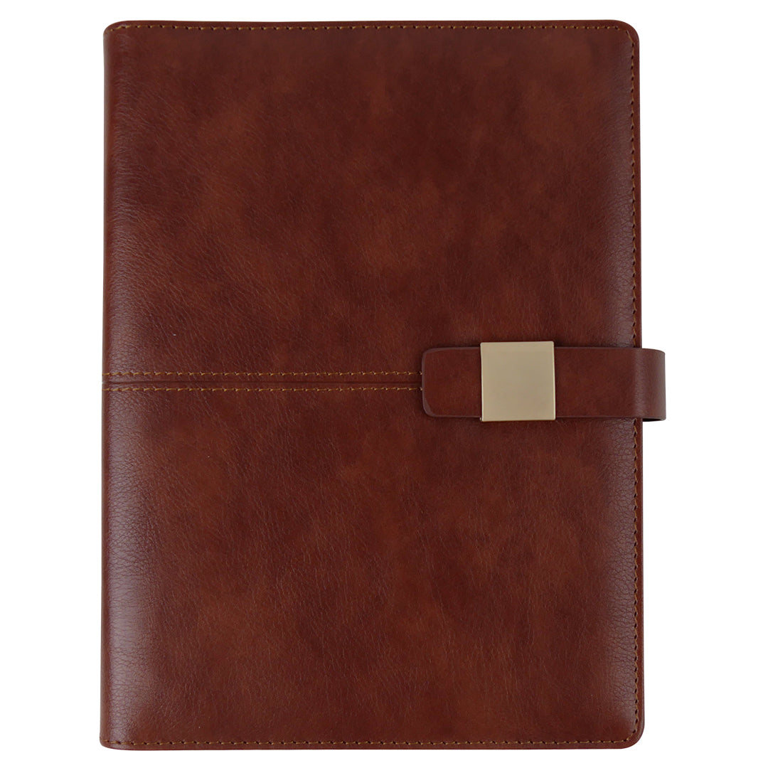 Smart Leather Powerbank Diary Organizer – 8000mAh | Multipurpose Corporate Gift with Charging Cable, Card Slots & Pen Loop