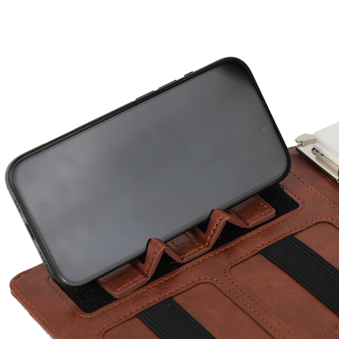Smart Leather Powerbank Diary with Wireless Charging and Mobile Stand | 8000mAh Organizer for Corporate Gifting