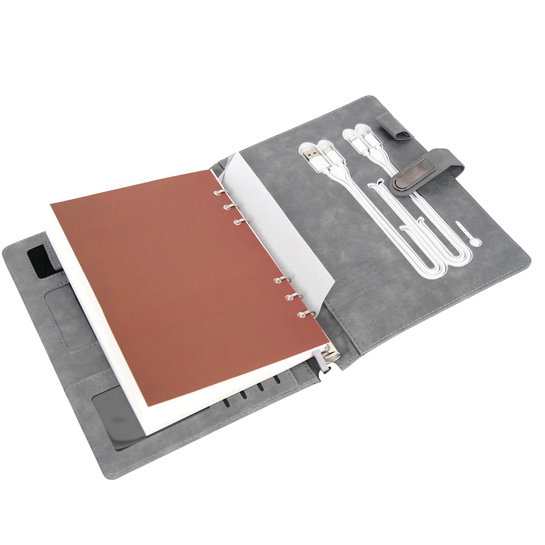 Premium Smart Powerbank Diary with 16GB Pendrive, Mobile Stand & Metal Lock | All-in-One Corporate Gift Organizer