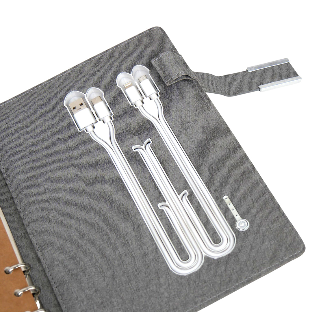 Smart Leather Powerbank Diary with Wireless Charging and Mobile Stand | 8000mAh Organizer for Corporate Gifting
