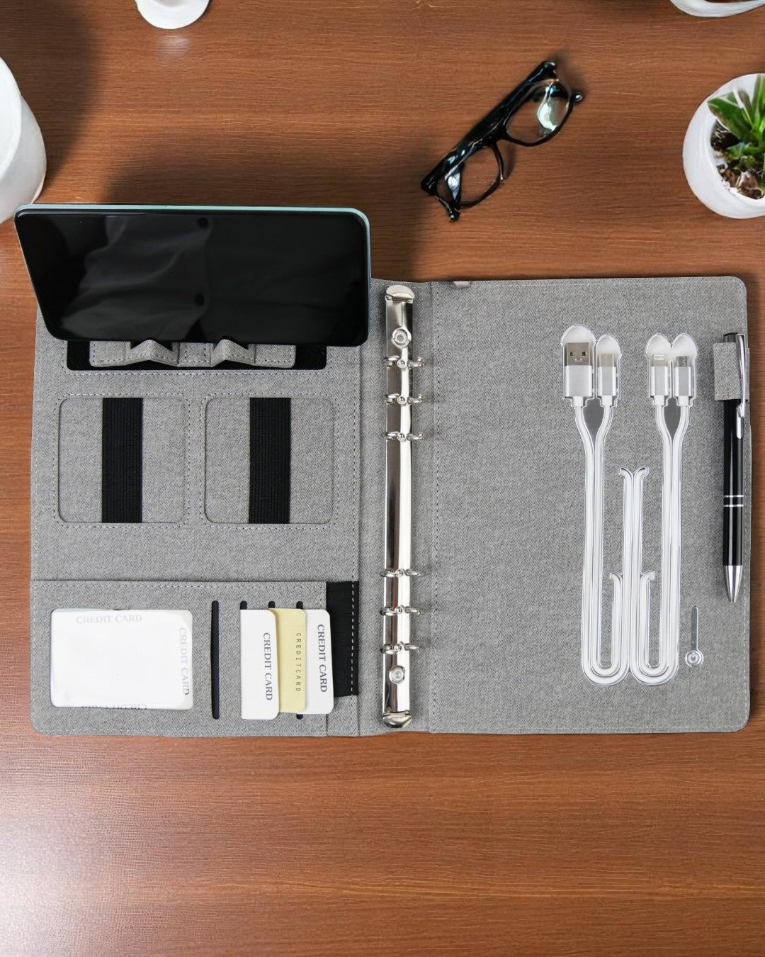 Premium Smart Powerbank Diary with 16GB Pendrive, Mobile Stand & Metal Lock | All-in-One Corporate Gift Organizer