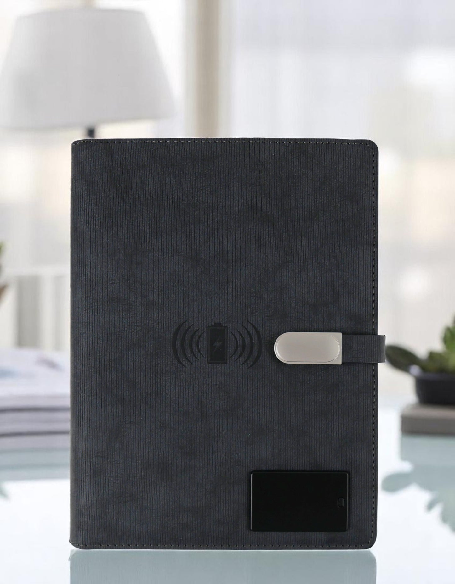 Personalized Smart Diary with Wireless Charging, Table Lamp & LED Name Display | 8000mAh Powerbank Organizer