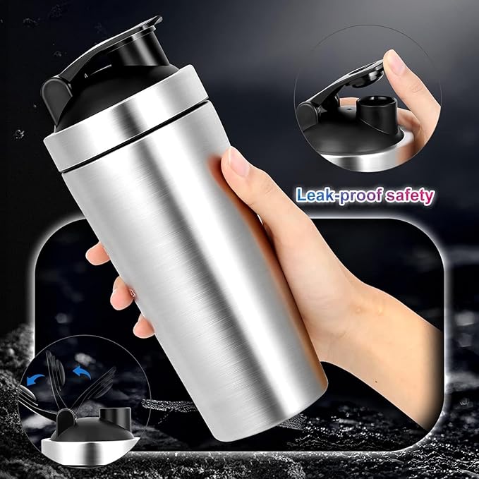 Personalised Stainless Steel Gym Shaker Bottle – 750 ML | Leak-Proof, Customised Fitness Companion