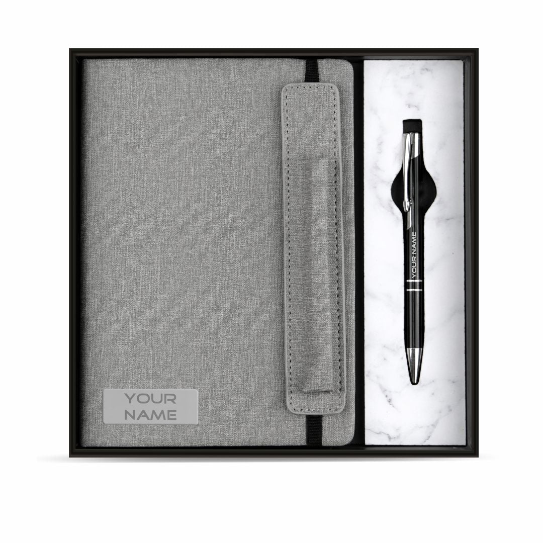 PU Leather Notebook & Metal Pen combo set