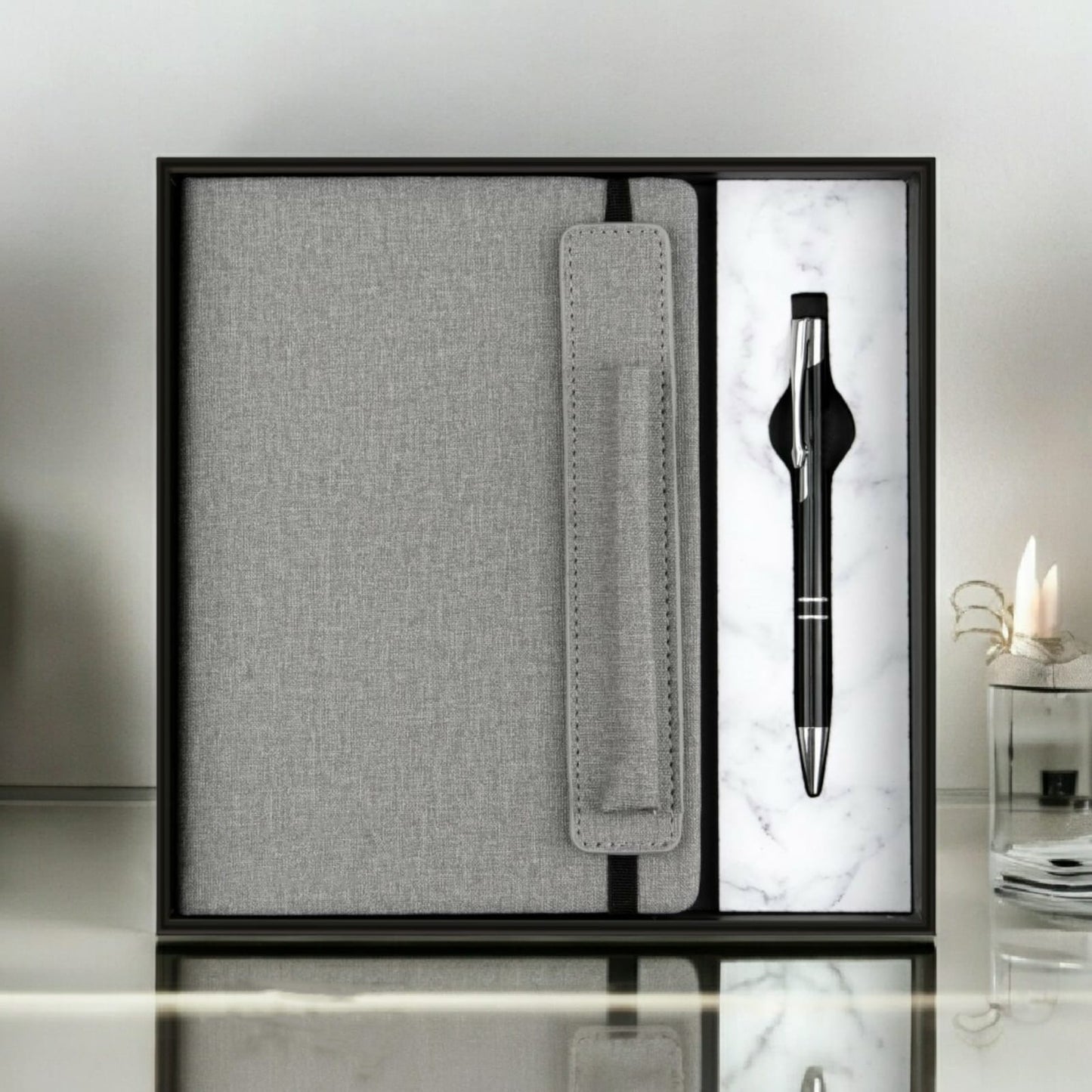 PU Leather Notebook & Metal Pen combo set