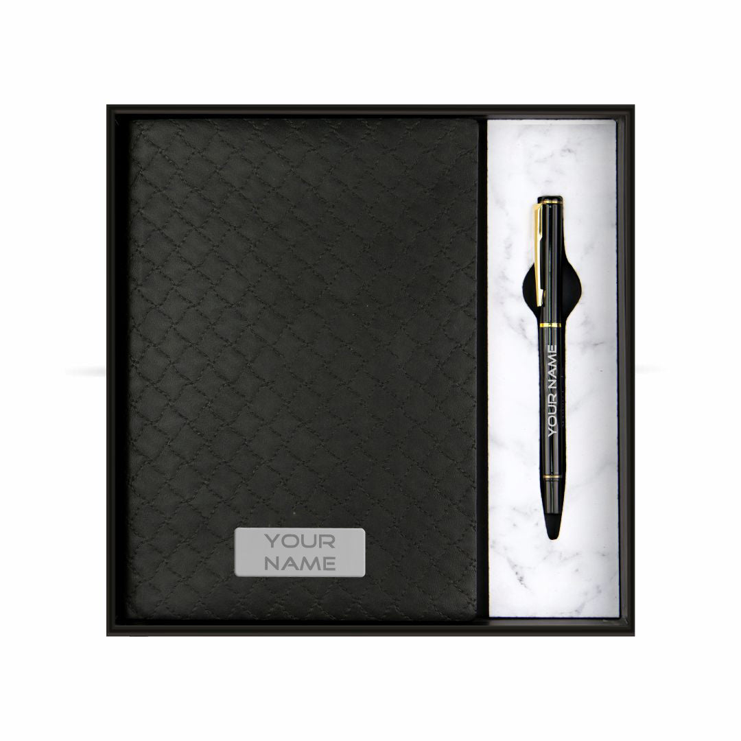 PU Leather Notebook & Metal Pen combo Giftset