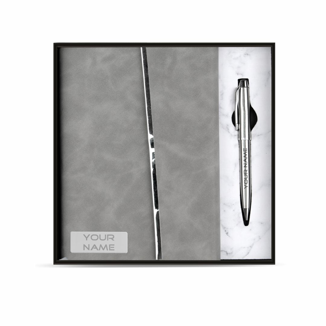 PU Leather Notebook & Metal Pen combo set