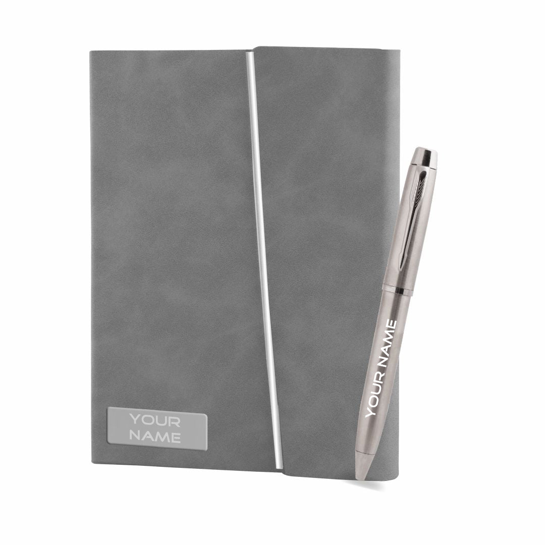 PU Leather Notebook & Metal Pen combo set