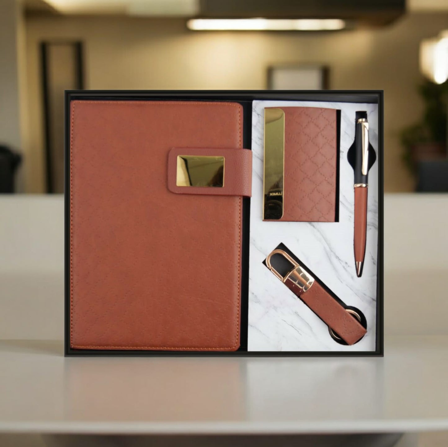 Notebook pen keychain cardholder combo