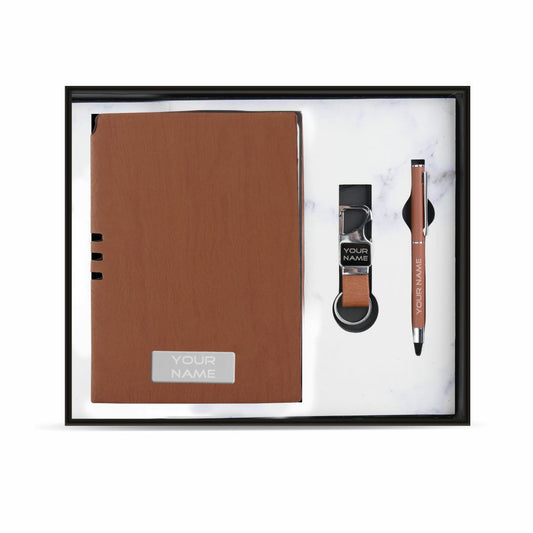 Notebook pen and keychain with Name Print