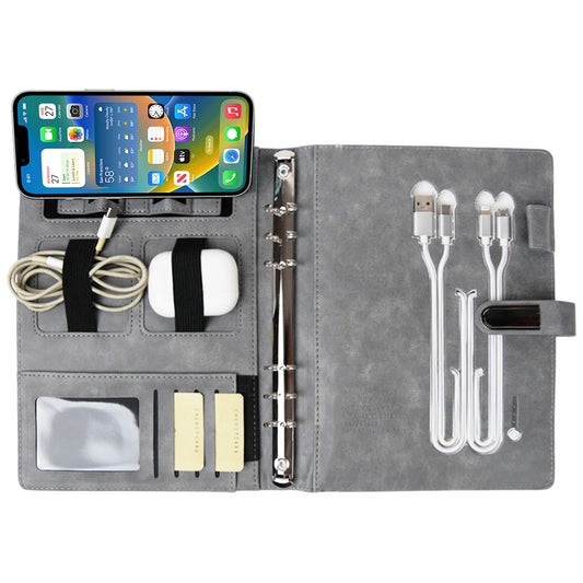 Premium Smart Powerbank Diary with 16GB Pendrive, Mobile Stand & Metal Lock | All-in-One Corporate Gift Organizer