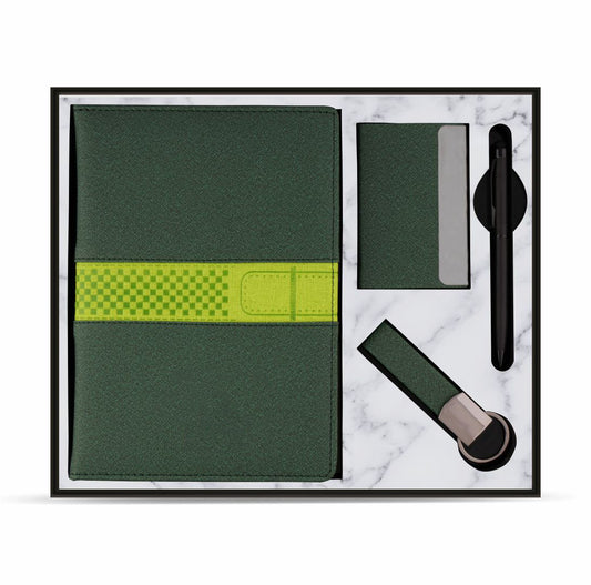 Notebook, pen, keychain, cardholder combo giftset