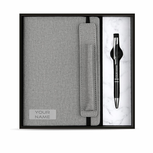 PU Leather Notebook & Metal Pen combo set