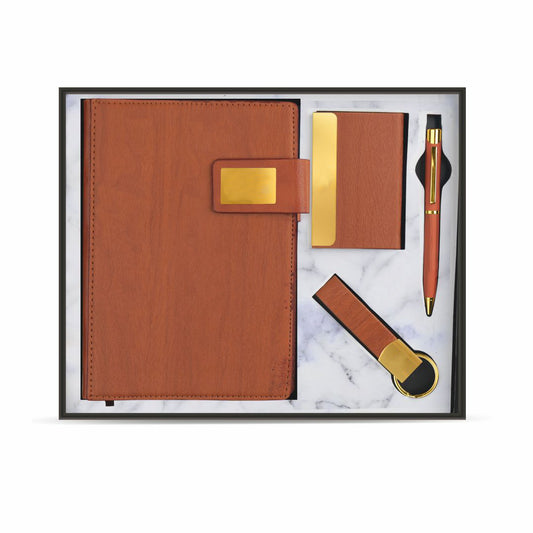 Notebook pen keychain cardholder combo wooden texture