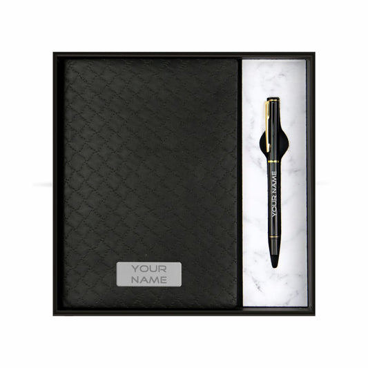 PU Leather Notebook & Metal Pen combo Giftset