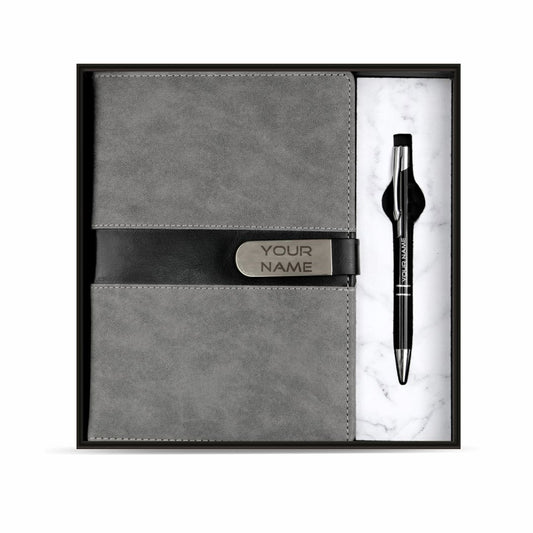 PU Leather Notebook & Metal Pen combo Giftset