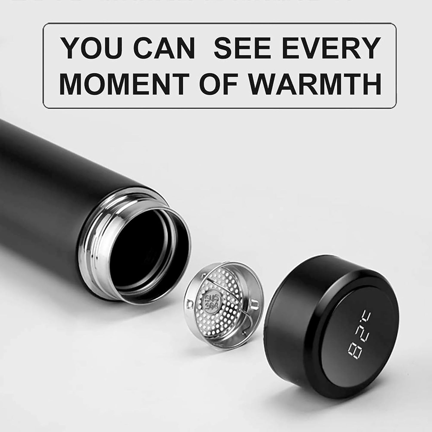 Personalised Stainless Steel Smart Temperature Bottle – 500 ML | 6-8 Hour Hot & Cold | Laser Name Engraved