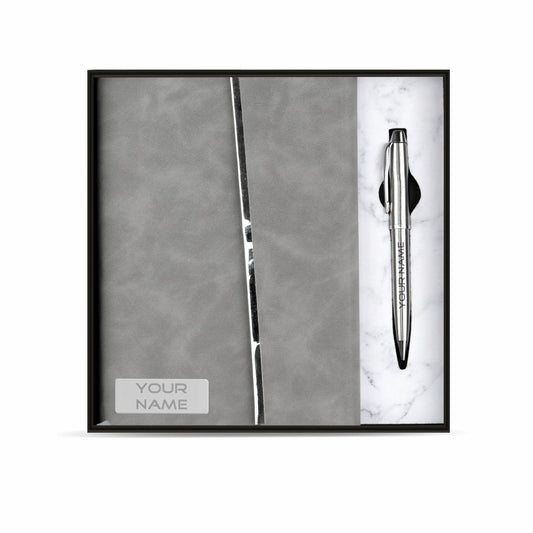 PU Leather Notebook & Metal Pen combo set