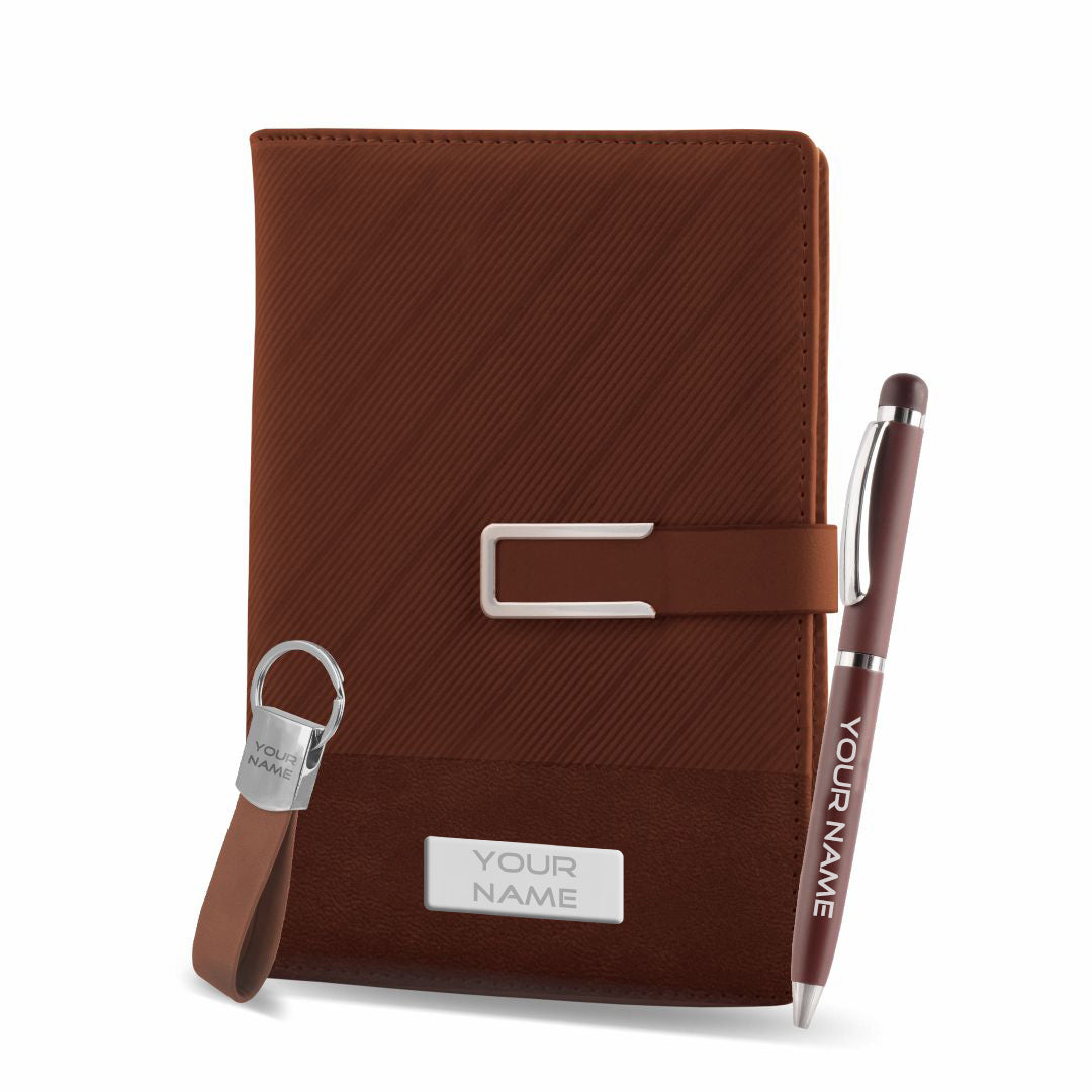 Notebook pen and keychain with your logo
