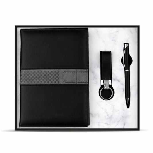 PU leather Notebook pen and keychain combo for corporate gifts