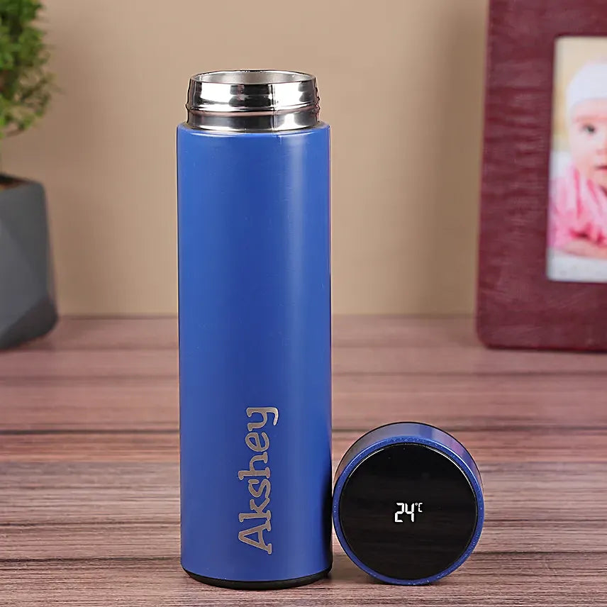 Personalised Stainless Steel Smart Temperature Bottle – 500 ML | 6-8 Hour Hot & Cold | Laser Name Engraved