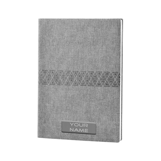 Grey Notebook diary with name print